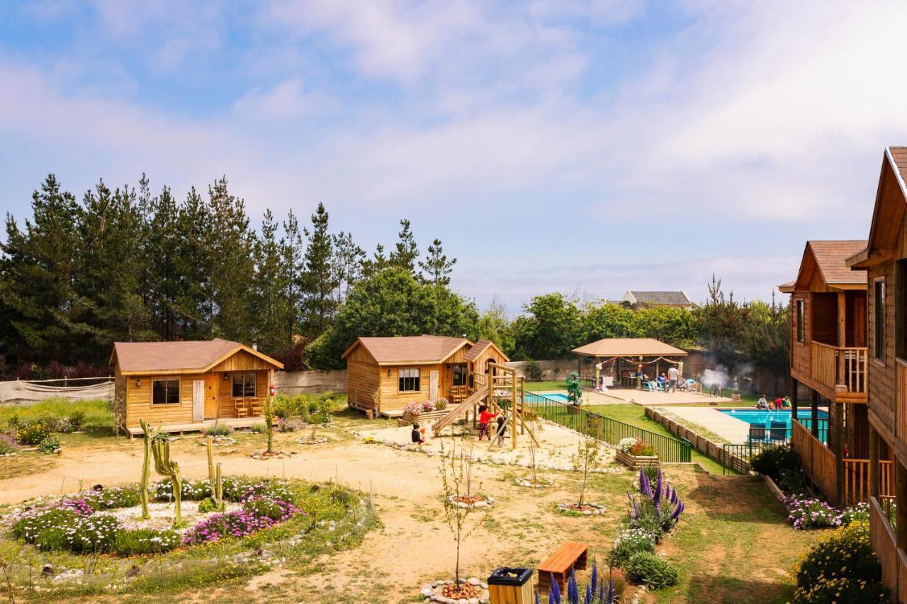 Cabana En Tunquen Con Parrilla, Fogon, Piscina Y Bosque Екстериор снимка