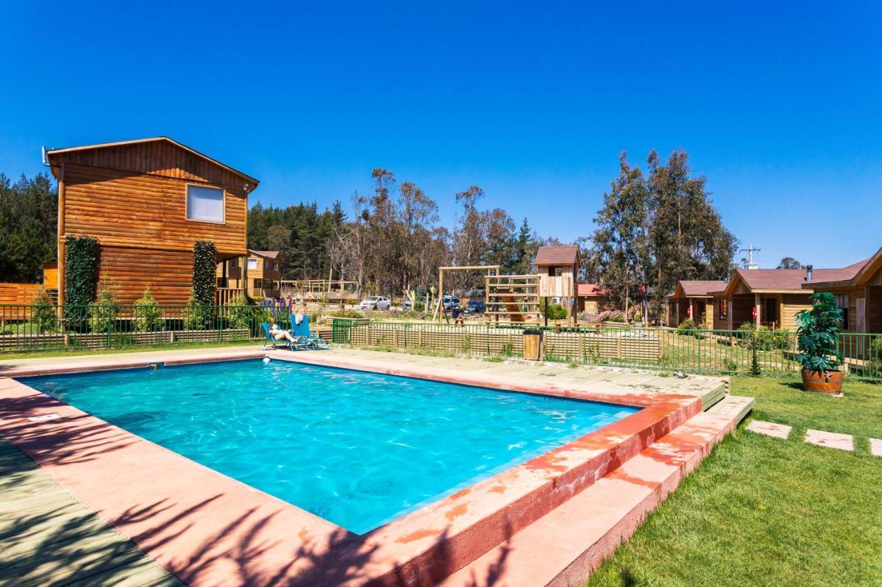 Cabana En Tunquen Con Parrilla, Fogon, Piscina Y Bosque Екстериор снимка